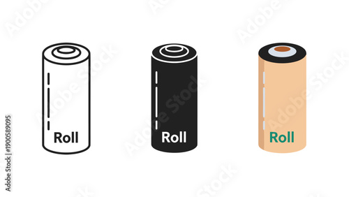 Three rolls of wrapping paper with different colors Vector