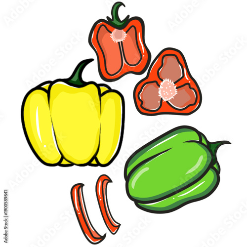 vector illustration of a red pepper