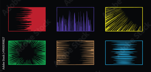Abstract soundwave background for music and technology. Colorful audio frequency panels on black. Modern digital design for posters, apps, and video.