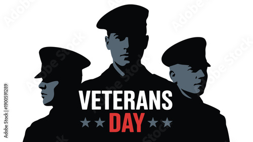 Veterans Day Military Portrait Silhouttes Patriotic Tribute
