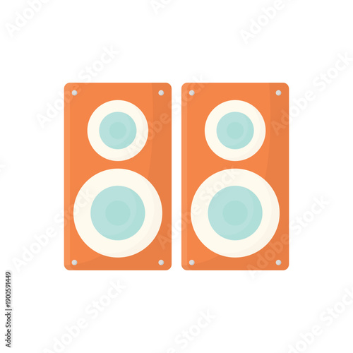 studio audio speaker system with woofer and bass technology equipment for music entertainment isolated on white background