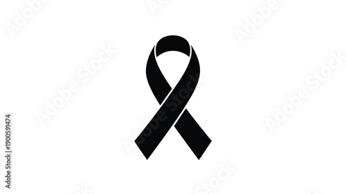 Black Awareness Ribbon Memorial and Remembrance Symbol
