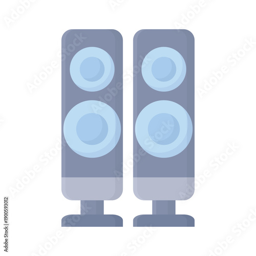 studio audio speaker system with woofer and bass technology equipment for music entertainment isolated on white background