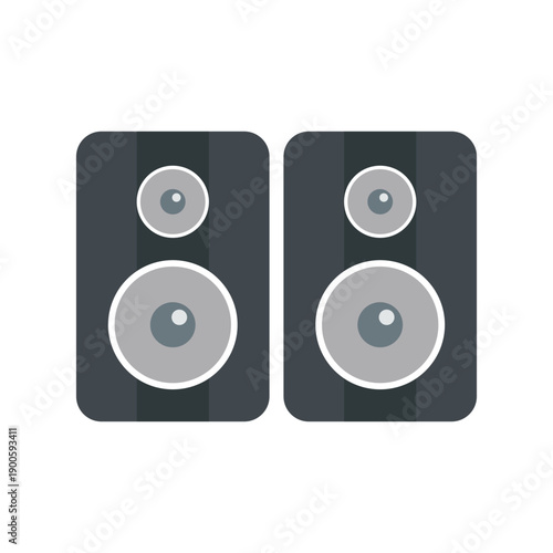 studio audio speaker system with woofer and bass technology equipment for music entertainment isolated on white background