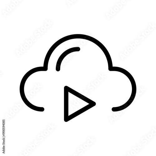 Seamless Cloud Play Icon Library for Digital Media Streaming and Online Storage Interface