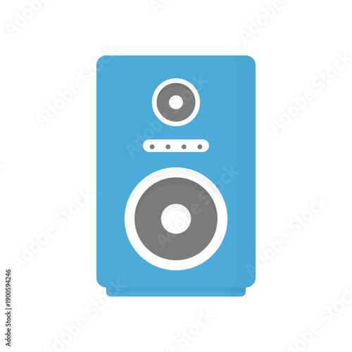 studio audio speaker system with woofer and bass technology equipment for music entertainment isolated on white background