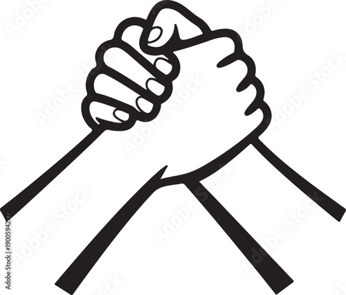 Two hands gripping a pair of crossed sticks in a display of strength and unity.