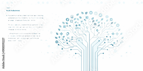 Digital tree illustration representing artificial intelligence and data networks