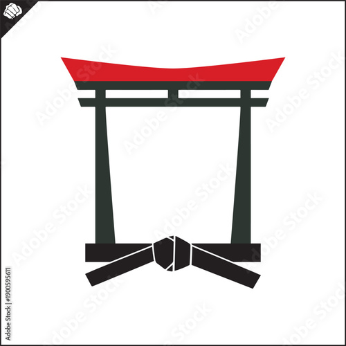 Martial art colored symbol, logo creative design emblem.