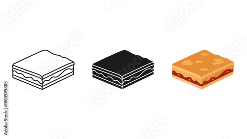 Three stack of papers in different colors and styles Vector