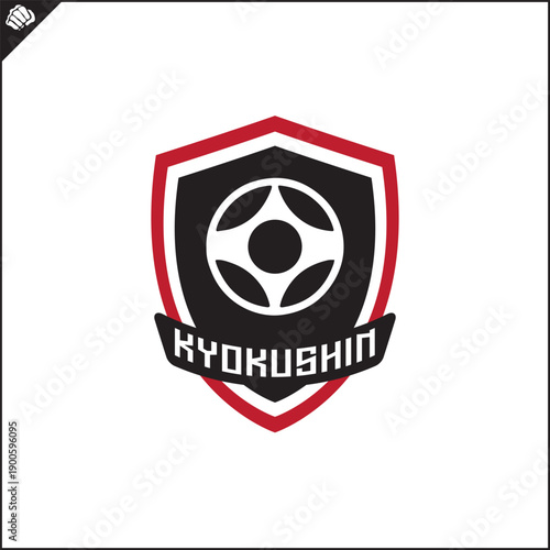 Martial art colored symbol, logo creative design emblem.