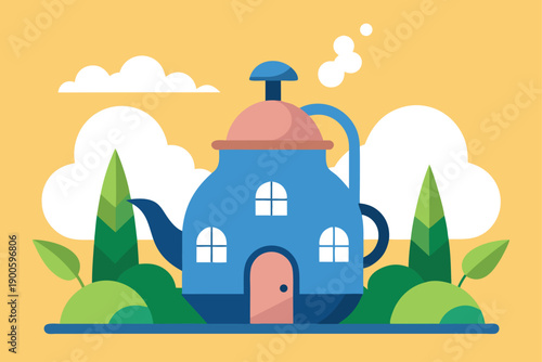 Giant Tea Kettle Shaped House With Steam
