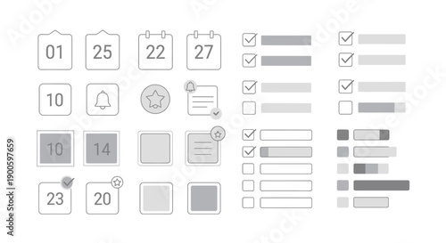 Modern user interface elements for task management and organization