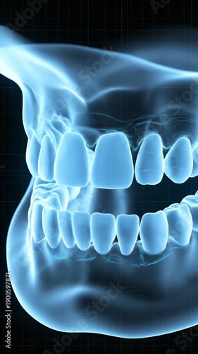 Dental Xray Sequence Showcasing Teeth Close Up.