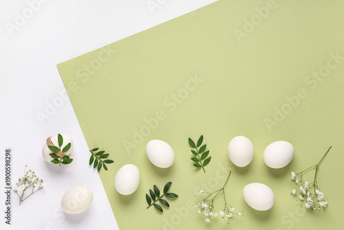 Easter eggs with gypsophila...