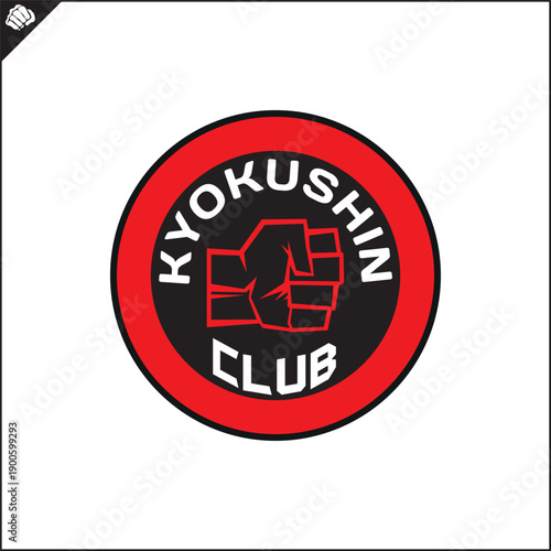 Martial art colored symbol, logo creative design emblem.