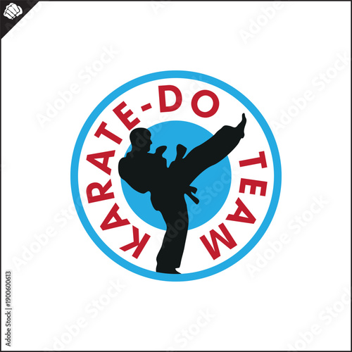 Martial art colored symbol, logo creative design emblem.