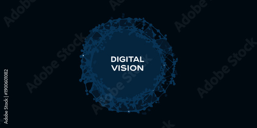 Digital vision concept a circular network of glowing particles
