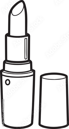 Stylish Cosmetic Lipstick Line Art For Glamour And Beauty Lifestyle Publications