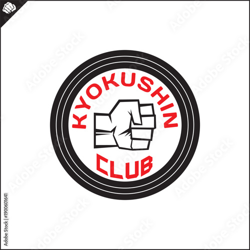 Martial art colored symbol, logo creative design emblem.