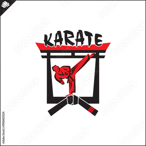 Martial art colored symbol, logo creative design emblem.