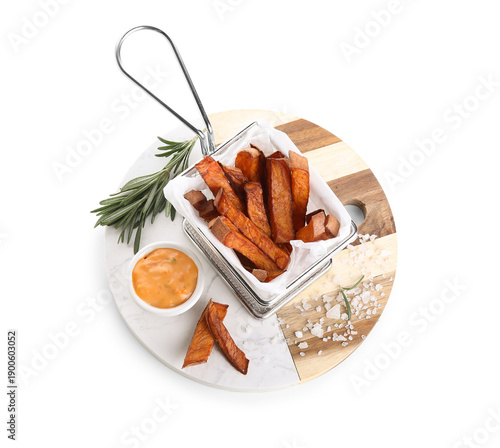 Deep fryer basket with tast...
