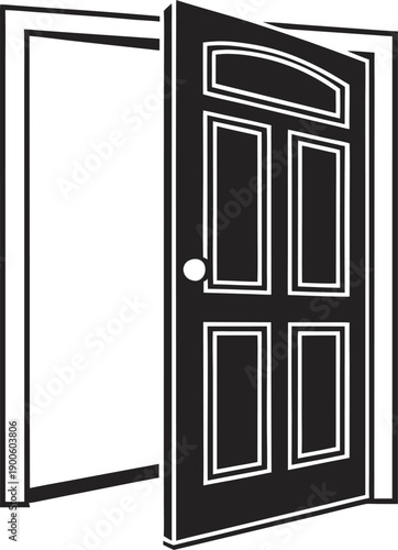Open Door Illustration Representing New Opportunity