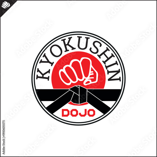 Martial art colored symbol, logo creative design emblem.