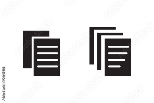 Paper documents icons. Linear File icons.
