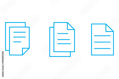 Paper documents icons. Linear File icons.