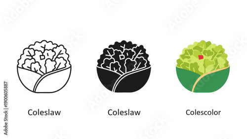 Variations of coleslaw logo designs Vector