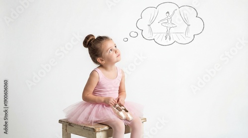 Little student ballerina dancer