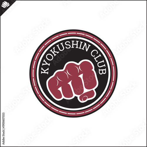 Martial art colored symbol, logo creative design emblem.