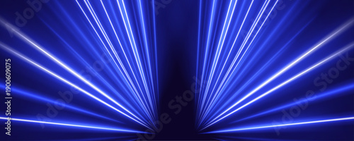 Cyan futuristic expressway with glowing motion streaks, sparkling laser trails and vibrant digital energy vector
