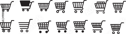 Shopping cart icon set.