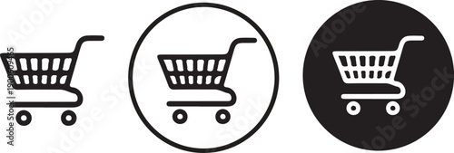 Shopping cart icon set vector on white background.