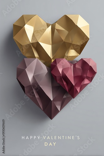 Geometric hearts for valentine's day abstract shapes