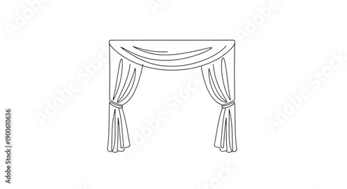Elegant theater curtain design with drapes and folds in white  