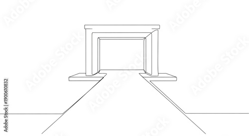 Minimalist runway design with geometric lines and open space  