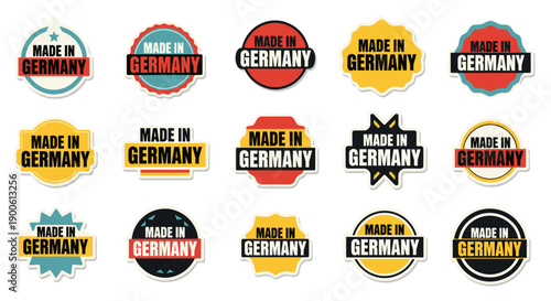 Made in Germany labels sticker collection set different designs