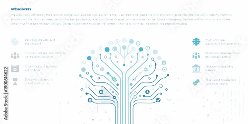 Digital tree illustration representing connectivity networks and technological growth