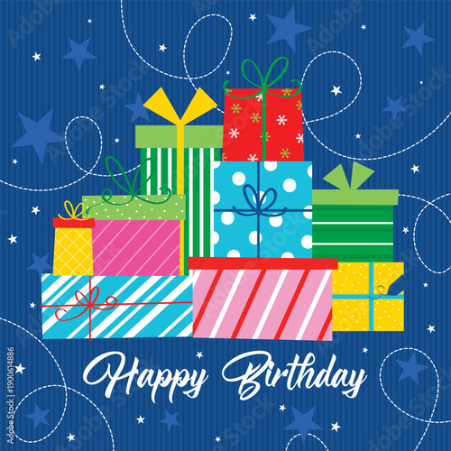 colorful birthday gifts design