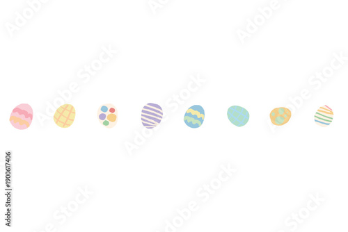 4月の園だよりに使いやすい シンプル手描きイラストカットシリーズ｜イースターエッグのライン | Simple Hand-Drawn April Newsletter Cut Illustration Series | Easter Egg Line