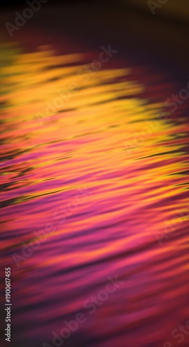Vibrant streaks of orange and magenta form an abstract wave pattern on a dark surface.