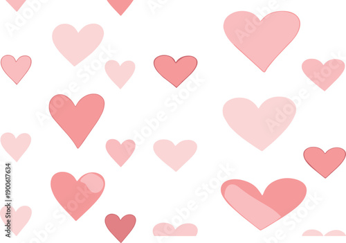Cute love heart vector pattern with soft pastel colors for valentine cards gift wrap and romantic decoration