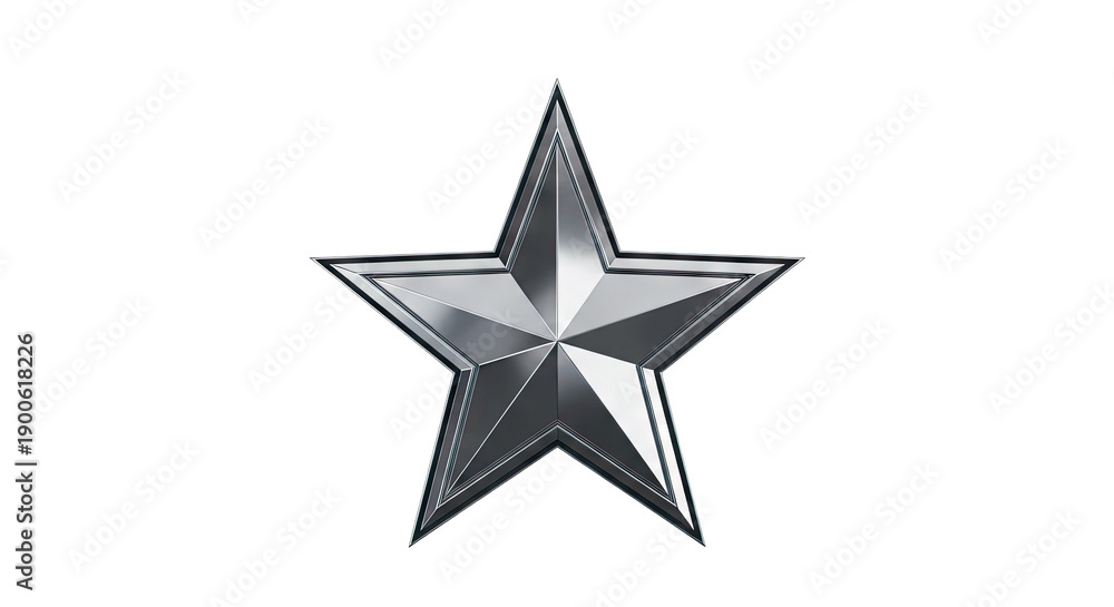 Fototapeta premium Polished Metallic Five-Pointed Star