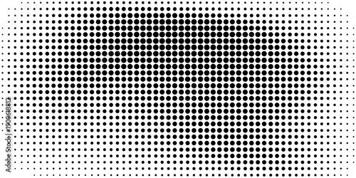 Dotted gradient vector illustration, white and black halftone background