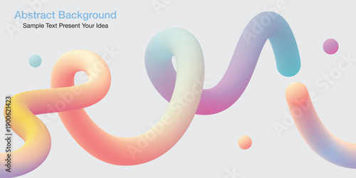 Abstract vector background featuring smooth flowing loop shapes with soft pastel gradients. The continuous ribbon-like curves symbolize infinity and connection. Ideal for cover, banner, website page.