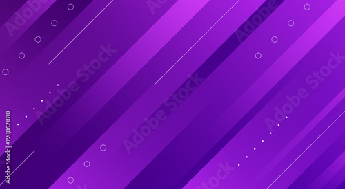 Dynamic diagonal lines and dots in a vibrant purple gradient background vector illustration