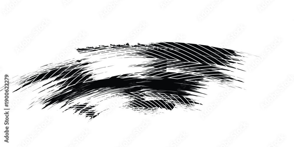 Obraz premium Dirty Tire mark. Car and motorcycle tire track vector set. Truck tread mark on the road concept